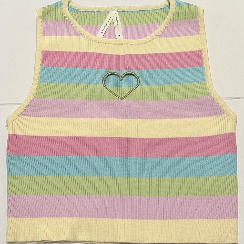 Dreamers Striped Knit Top in Pastel Hues